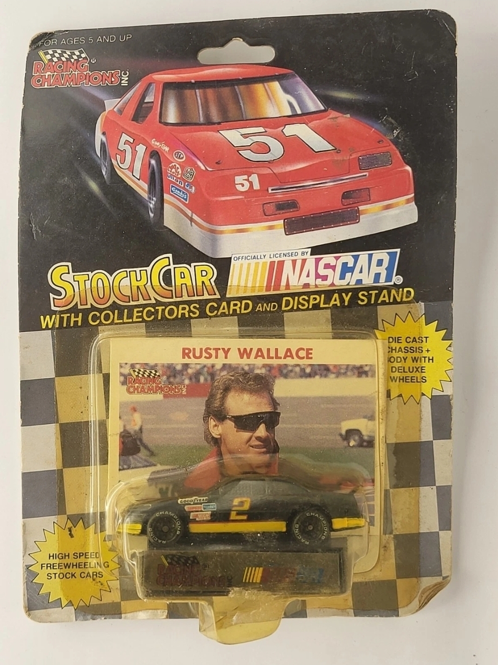 1991 Racing Champions 1:64 Rusty Wallace #2 Pontiac Racing Die cast New Sealed!
